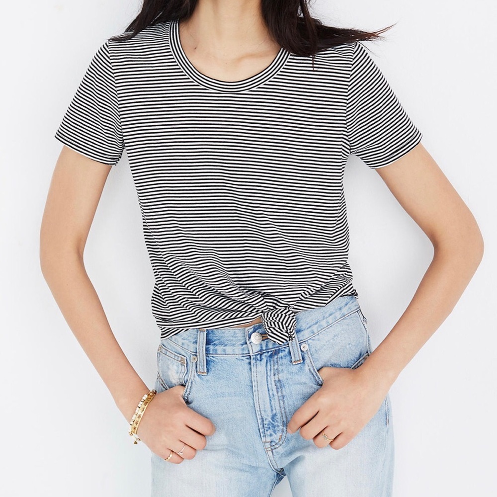 Madewell Knot-Front Tee in Stripe